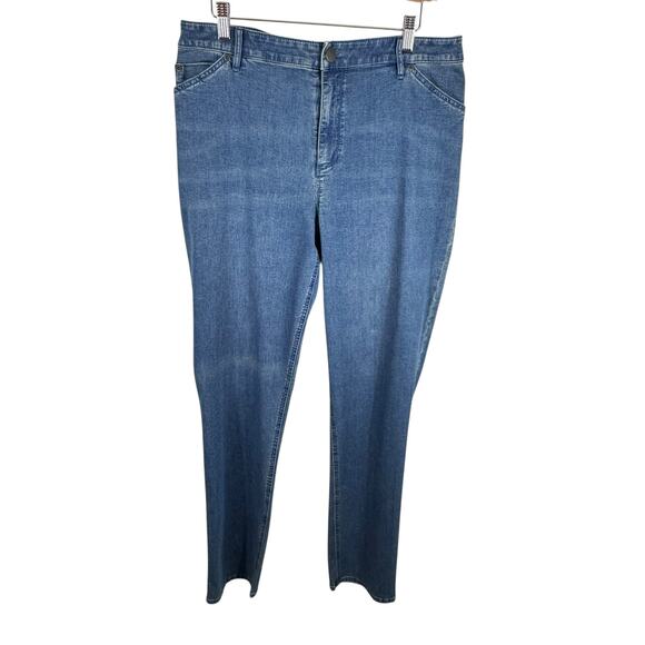 J. Jill Straight Leg Tried & True Fit Medium Wash High Rise Jeans Size 14 Tall - Picture 1 of 7